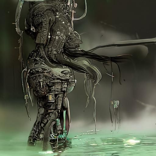 Elephant Space Marine Scratches in Biopunk Style