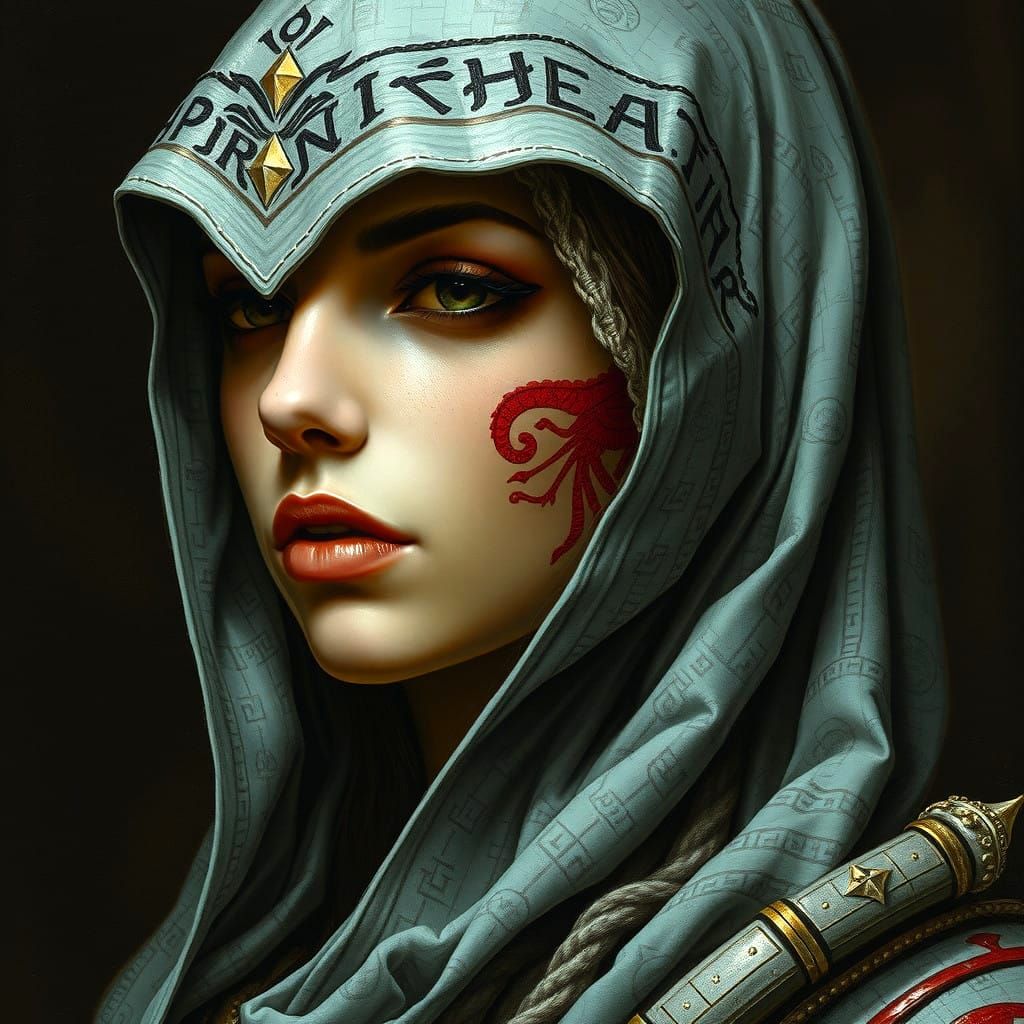 Egyptian Goddess in Dark Cyberpunk Style