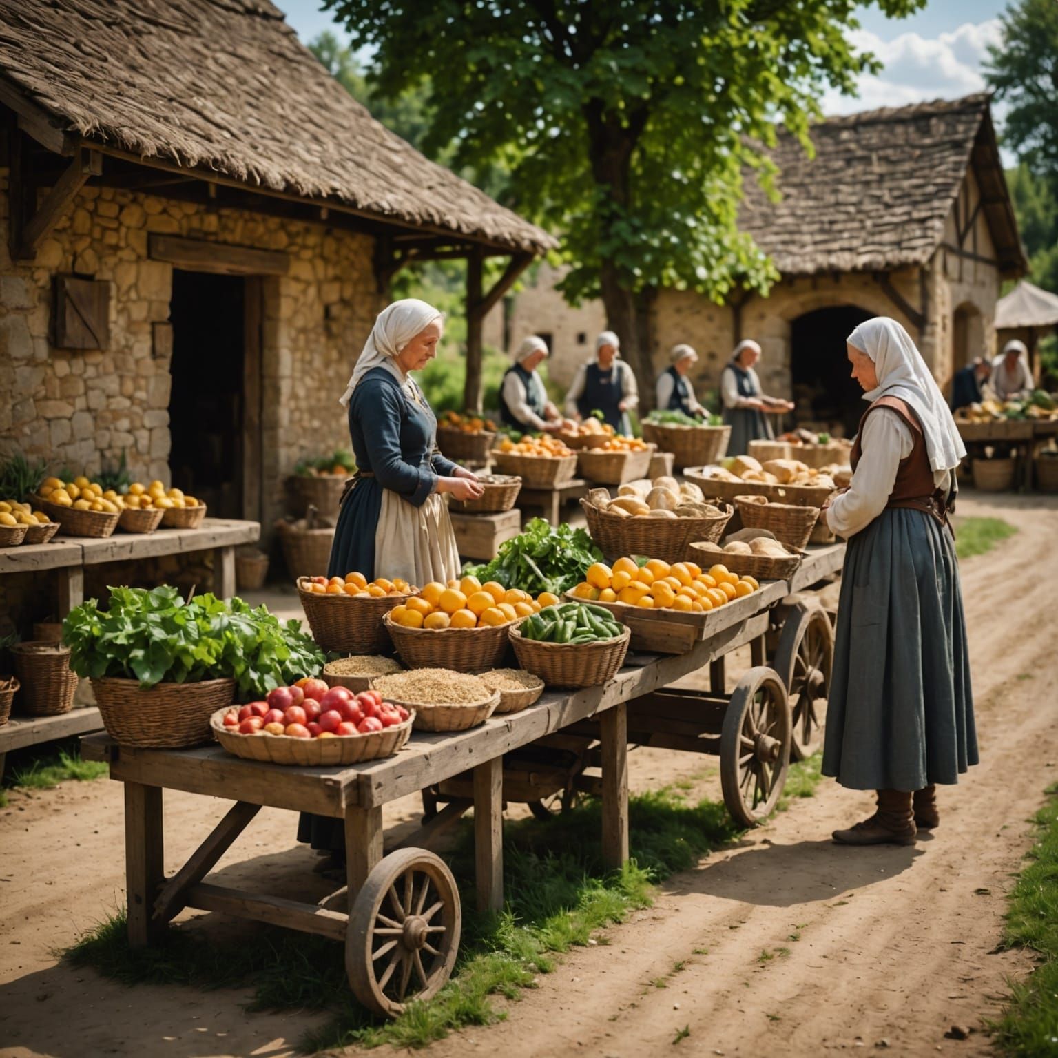 Medieval Farmstand in Natural Light