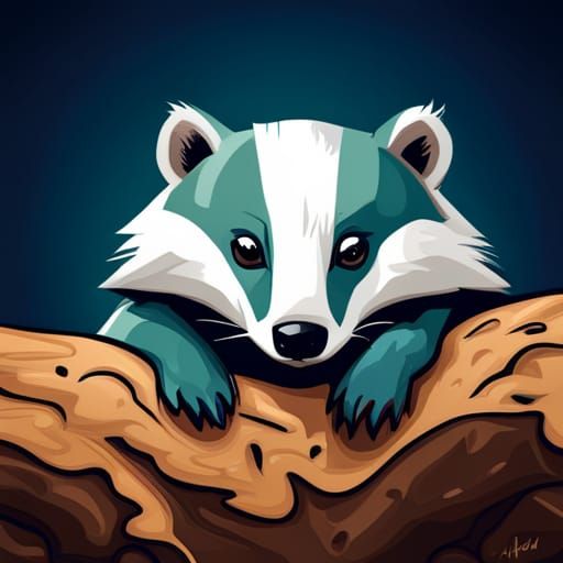 Cute Dark Teal Badger