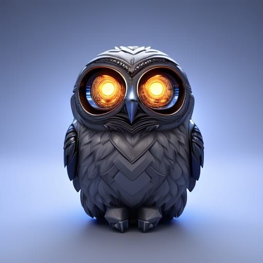 Crystal Owl with Glowing Aura: Detailed Concept Art