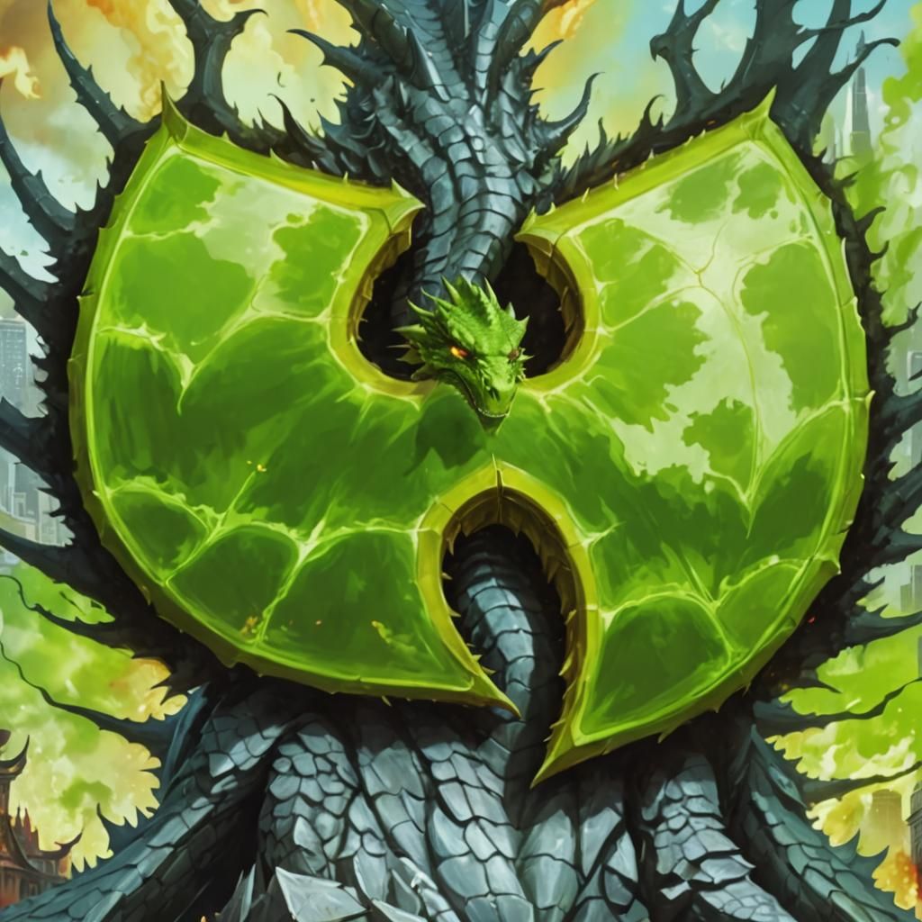 Fantasy Dragon Logo Concept Art in Golden Light