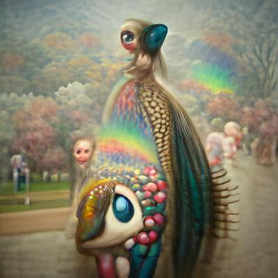 Rainbow Peacock With Melting Eye Tail