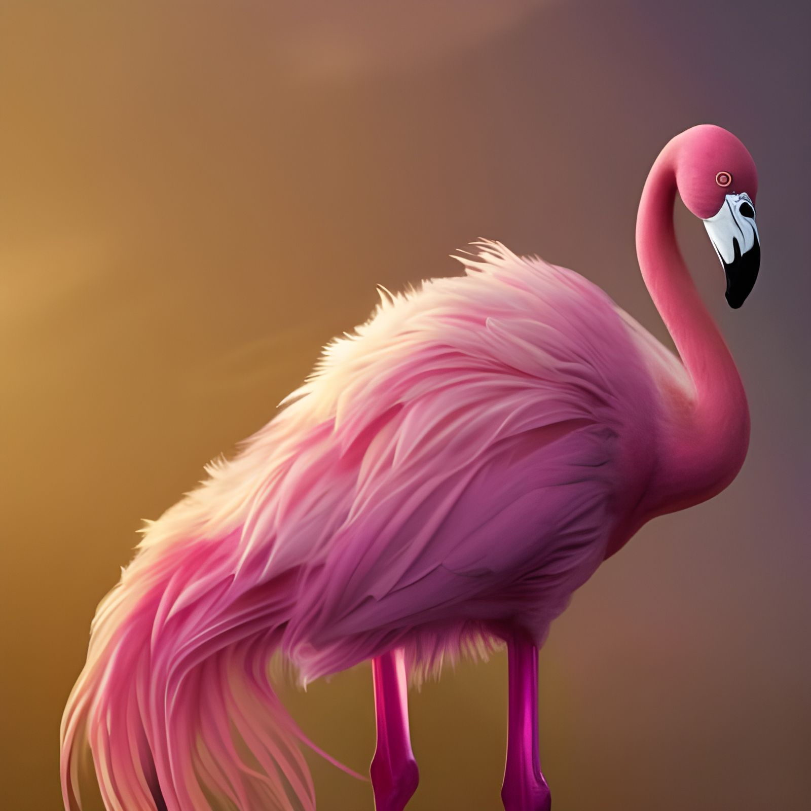 Full frame pink flamingo