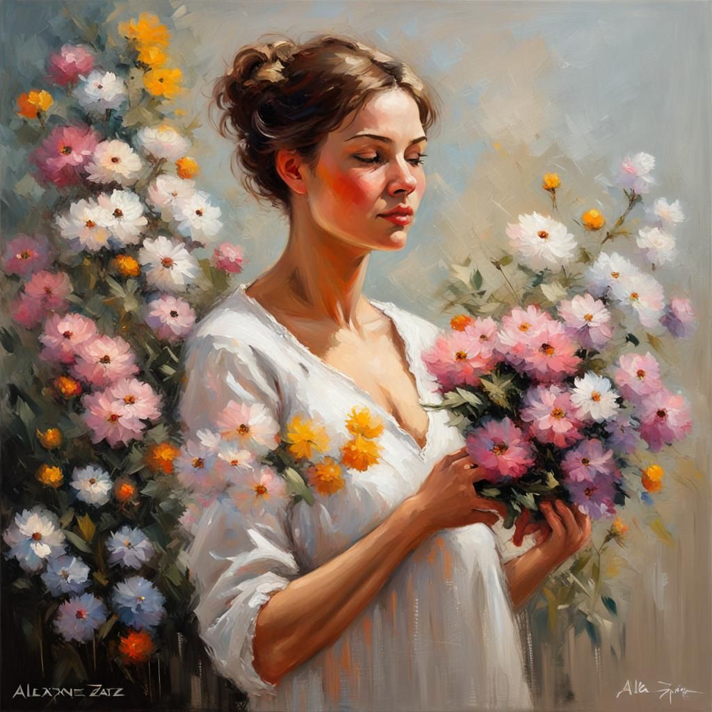 Woman Flowers