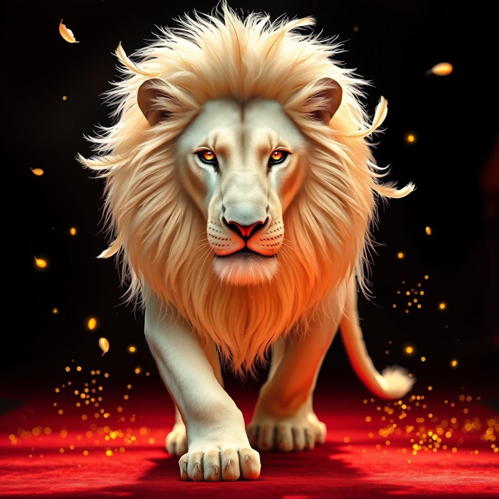 Elegant Lion Embodies Love on the Red Carpet