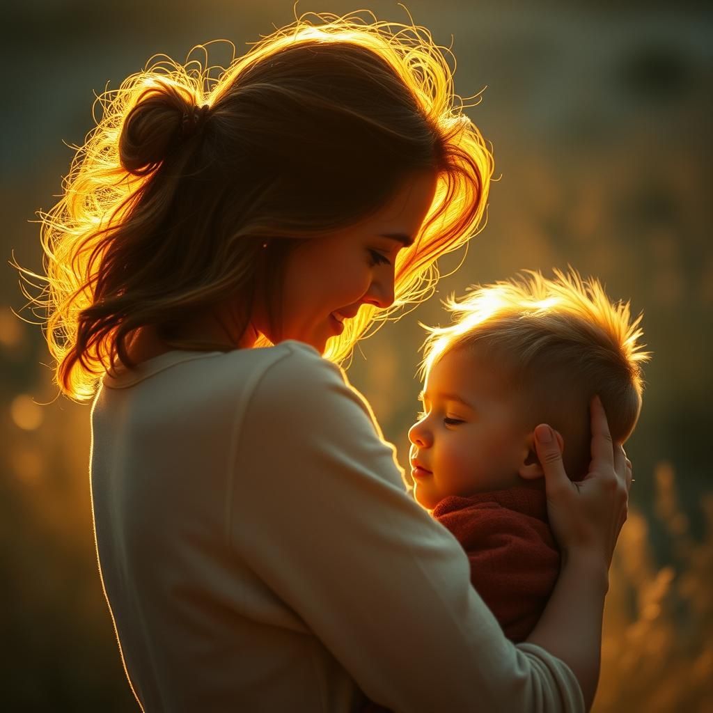 Mother and Son: Golden Hour Cinematic Portrait