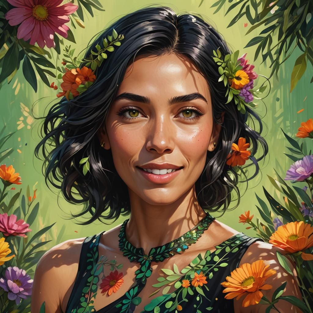 Svetlana: Hyperrealistic Portrait with Vivid Green Eyes