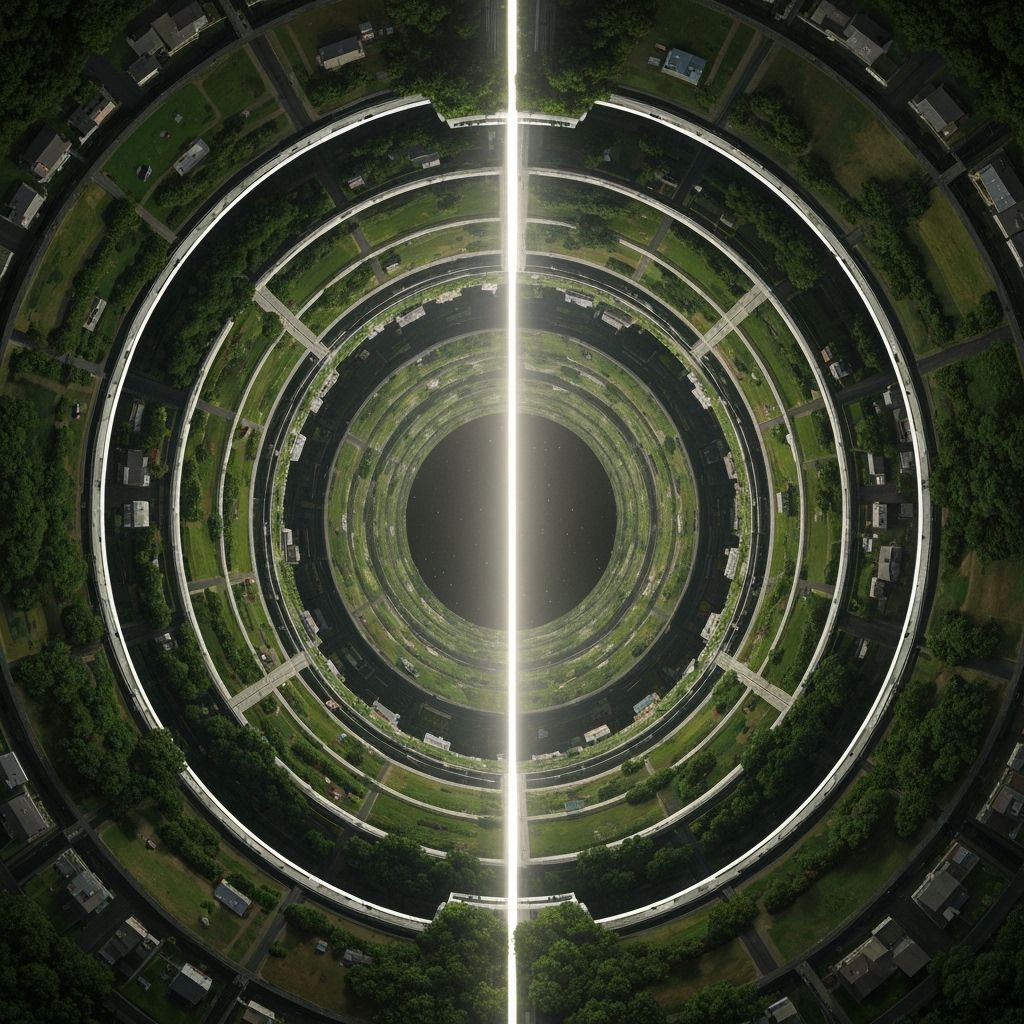 Gigantic Spaceship Interior with Lush Greenery