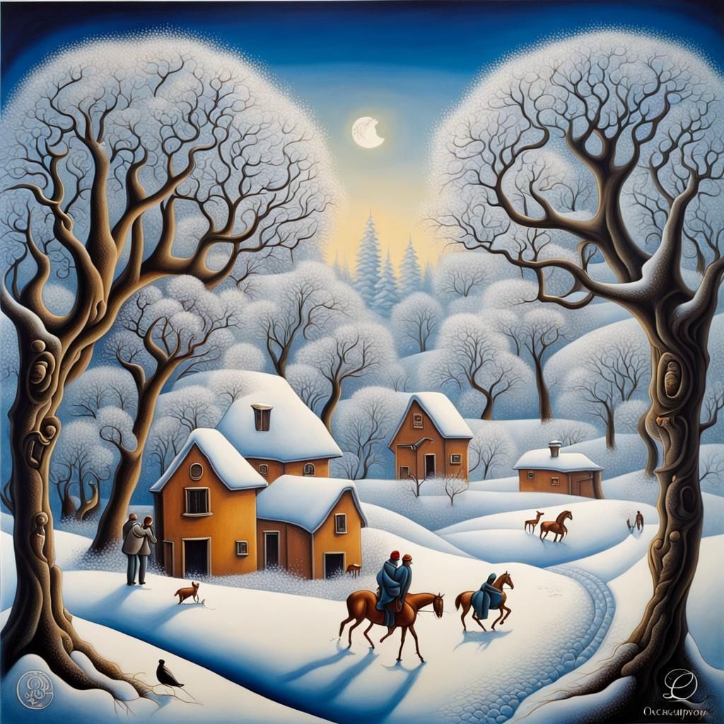 Winter Joy in Ocampo's Surrealist Style