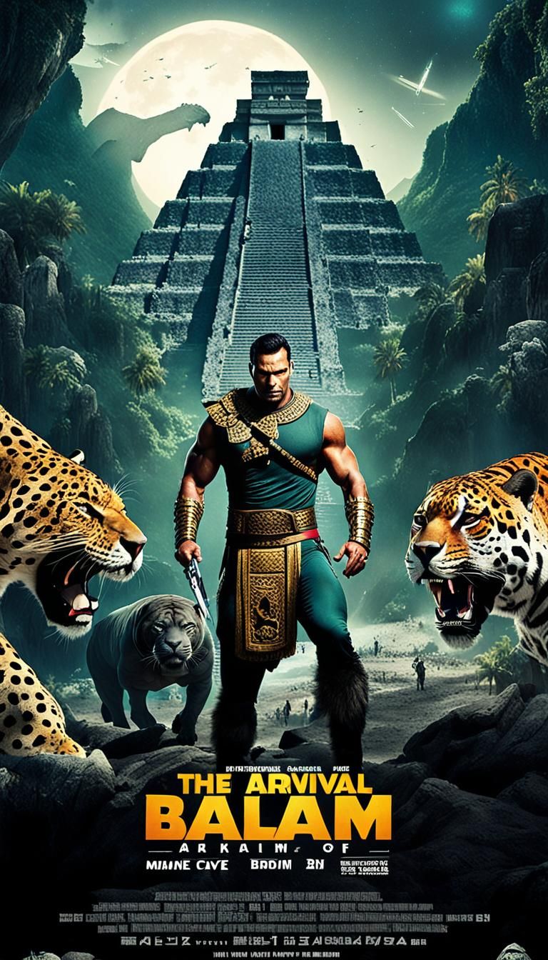 Mayan Superhero Movie Poster in Comic Style