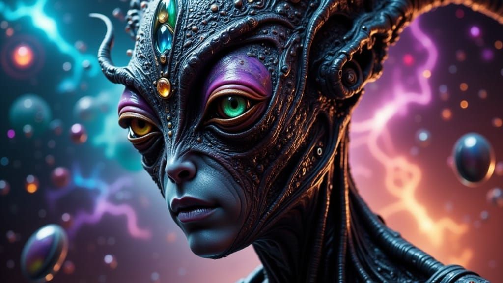 Intricate Alien Mandala Splash Art Concept