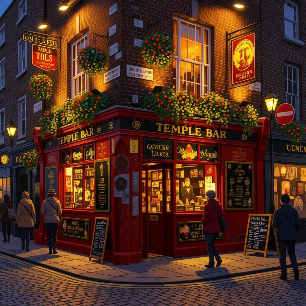 Temple Bar Shop in Dublin: A Whimsical Scene