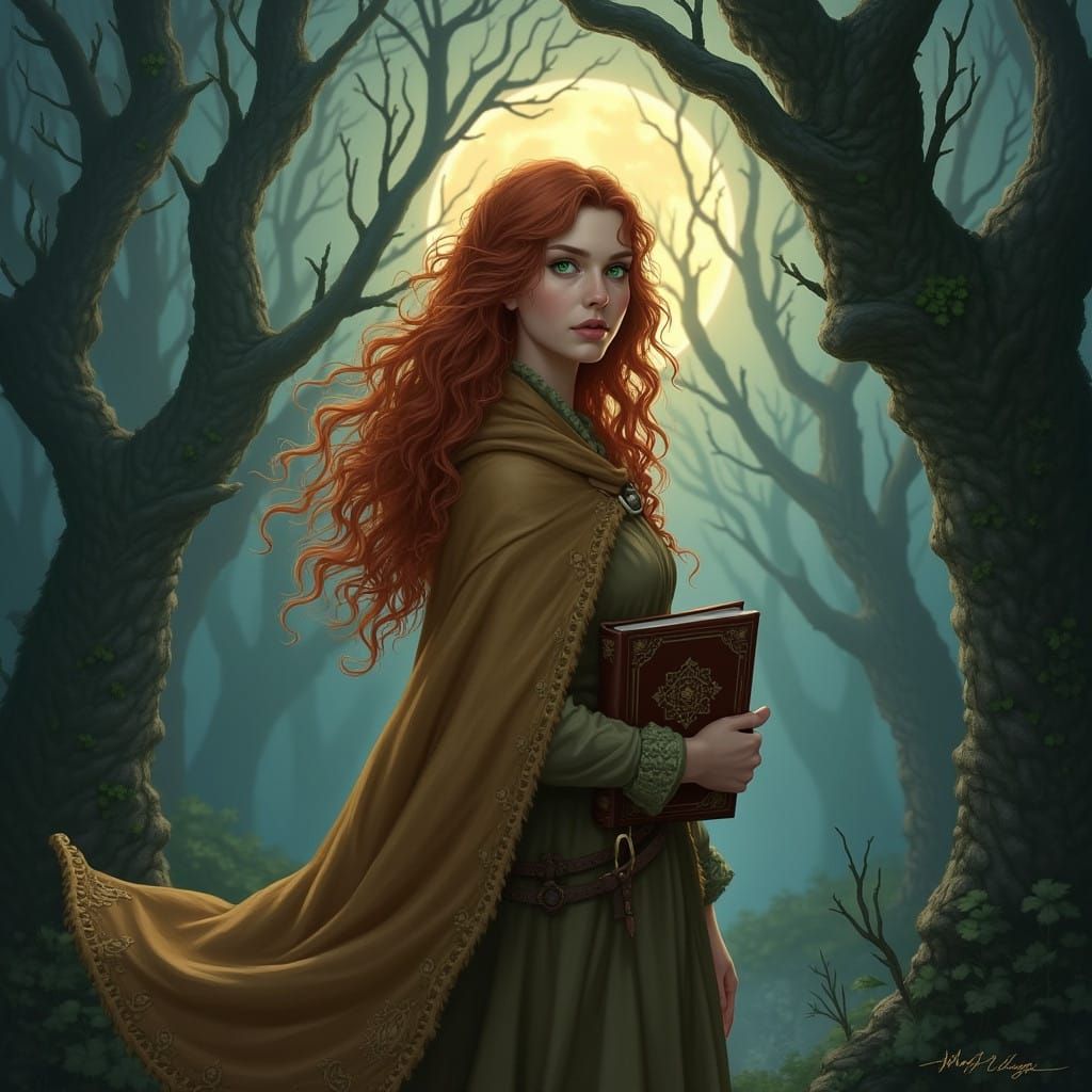 Ethereal Forest Goddess in Celtic-Inspired Finery
