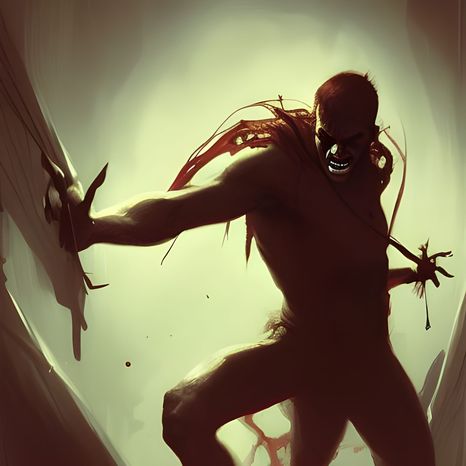 Sinister Madman in Dark Fantasy Style