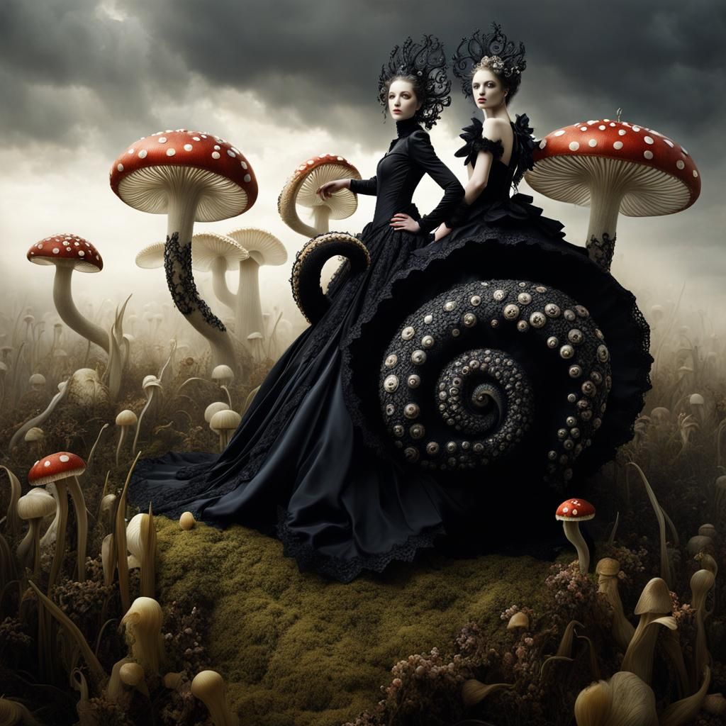 Octopus Fairy with Snails in 3D Render