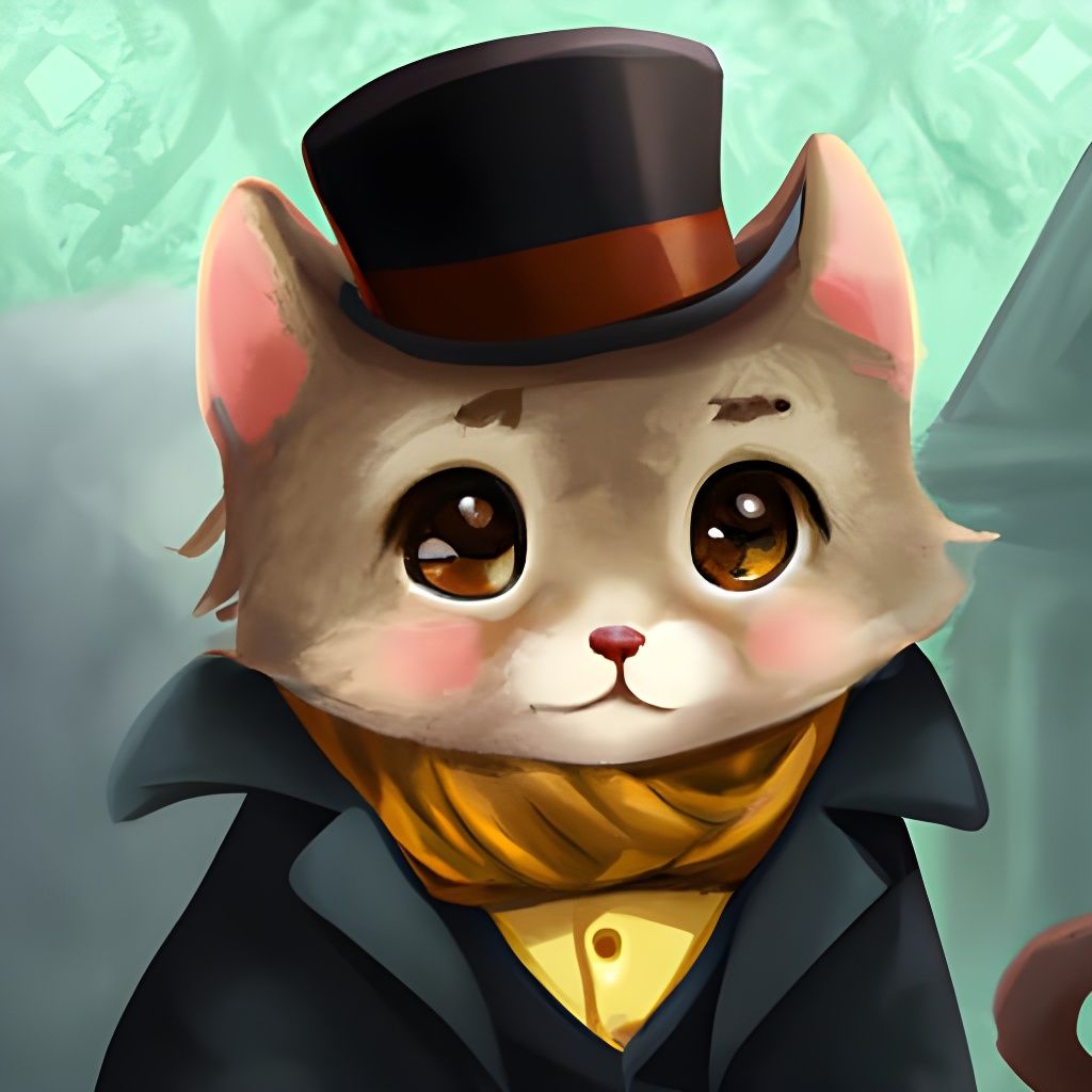 Chibi Cat as Sherlock Holmes, Digital Illustration