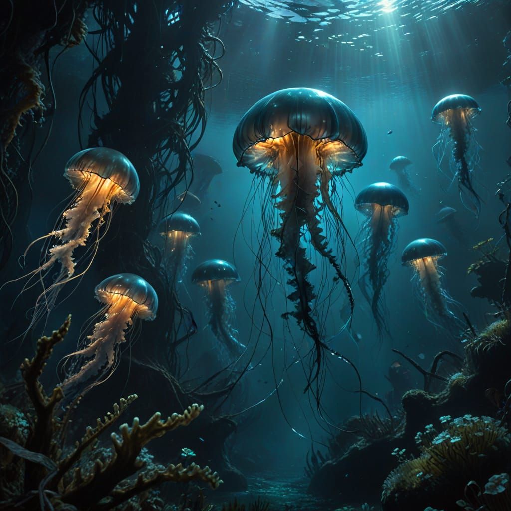 A deep-sea scene
