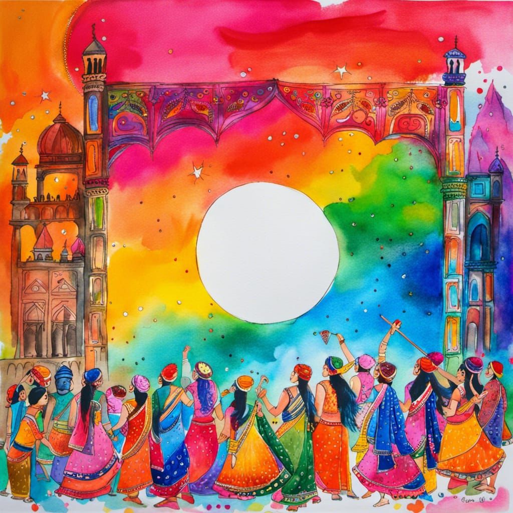 Vibrant Indian Traditions in Watercolor Art Brut