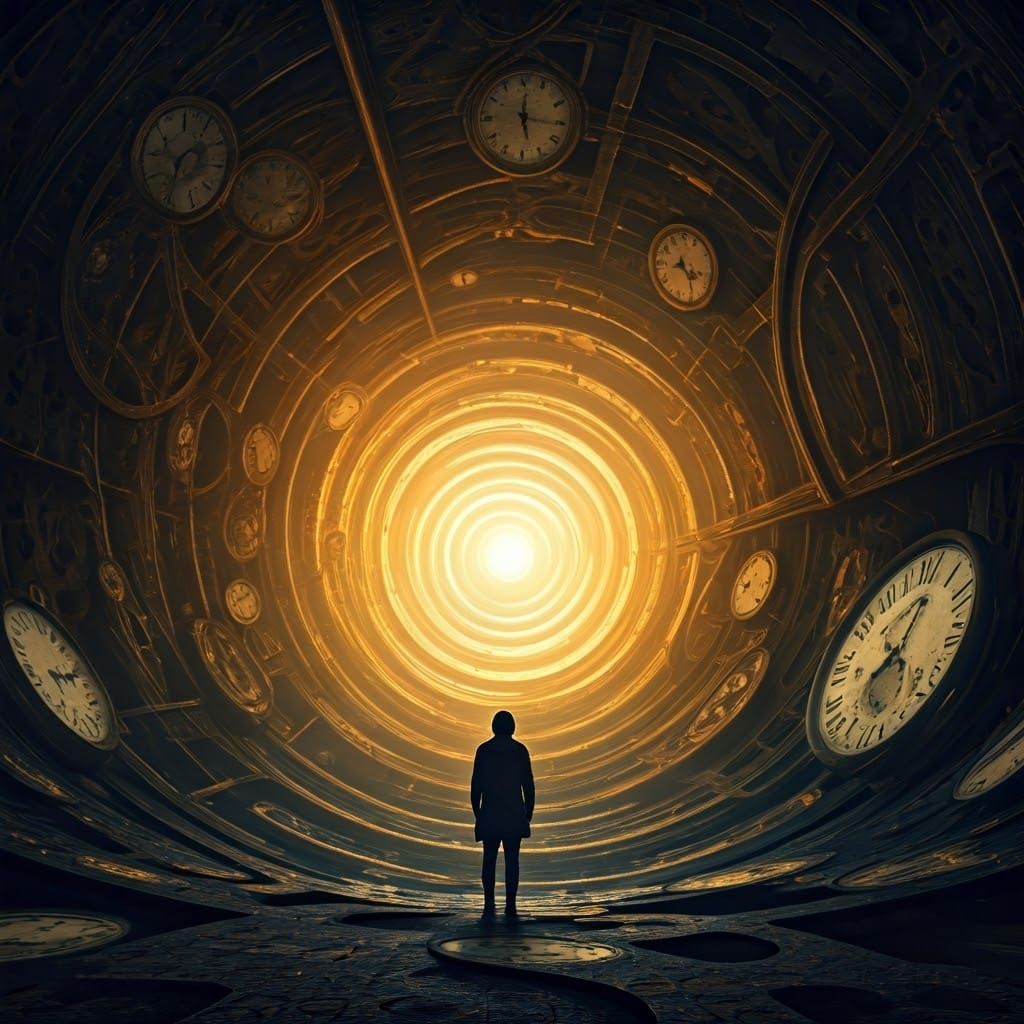 Steampunk Time Vortex in Sci-Fi Laboratory