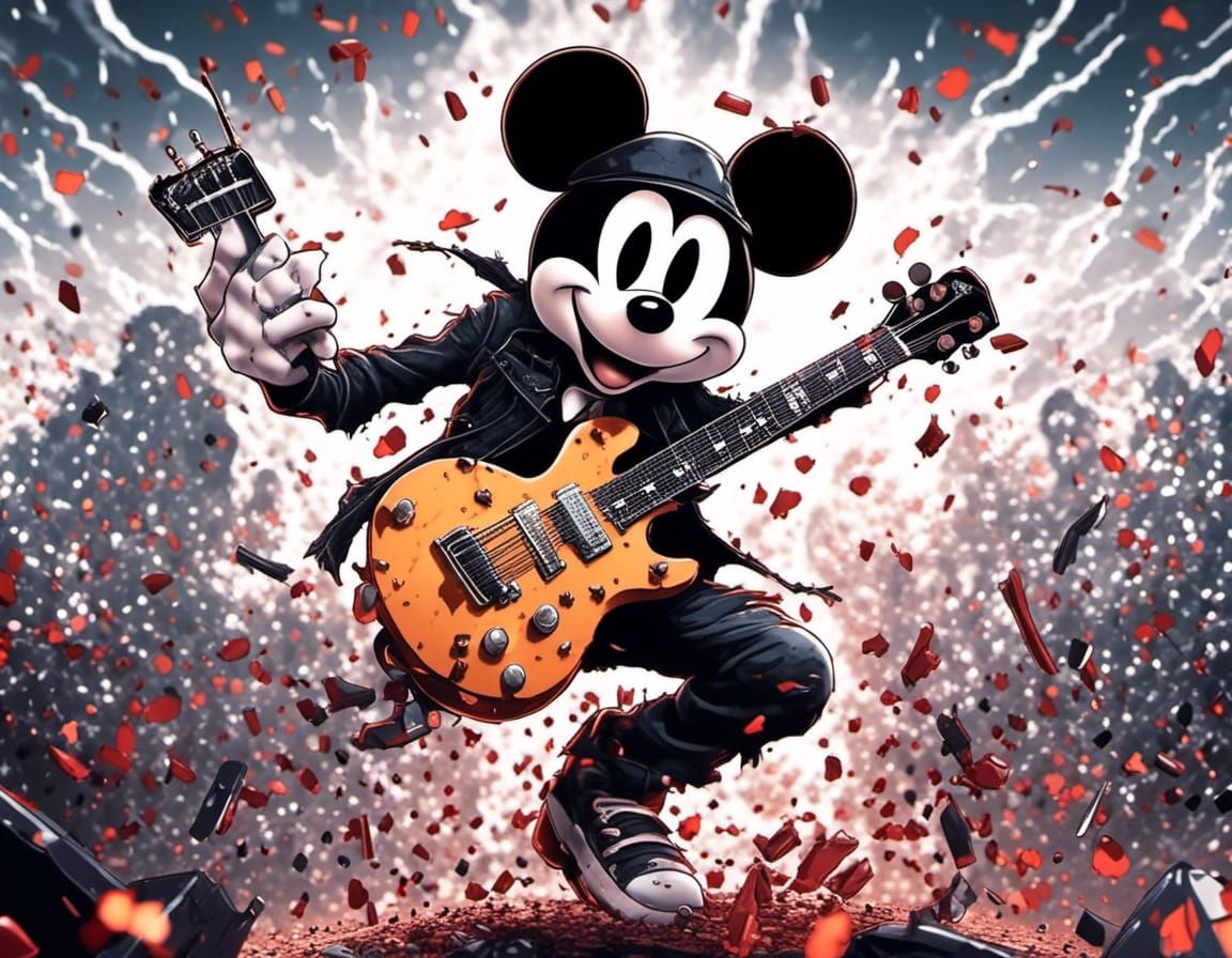 Mickey Mouse as Slash Guitar Solo