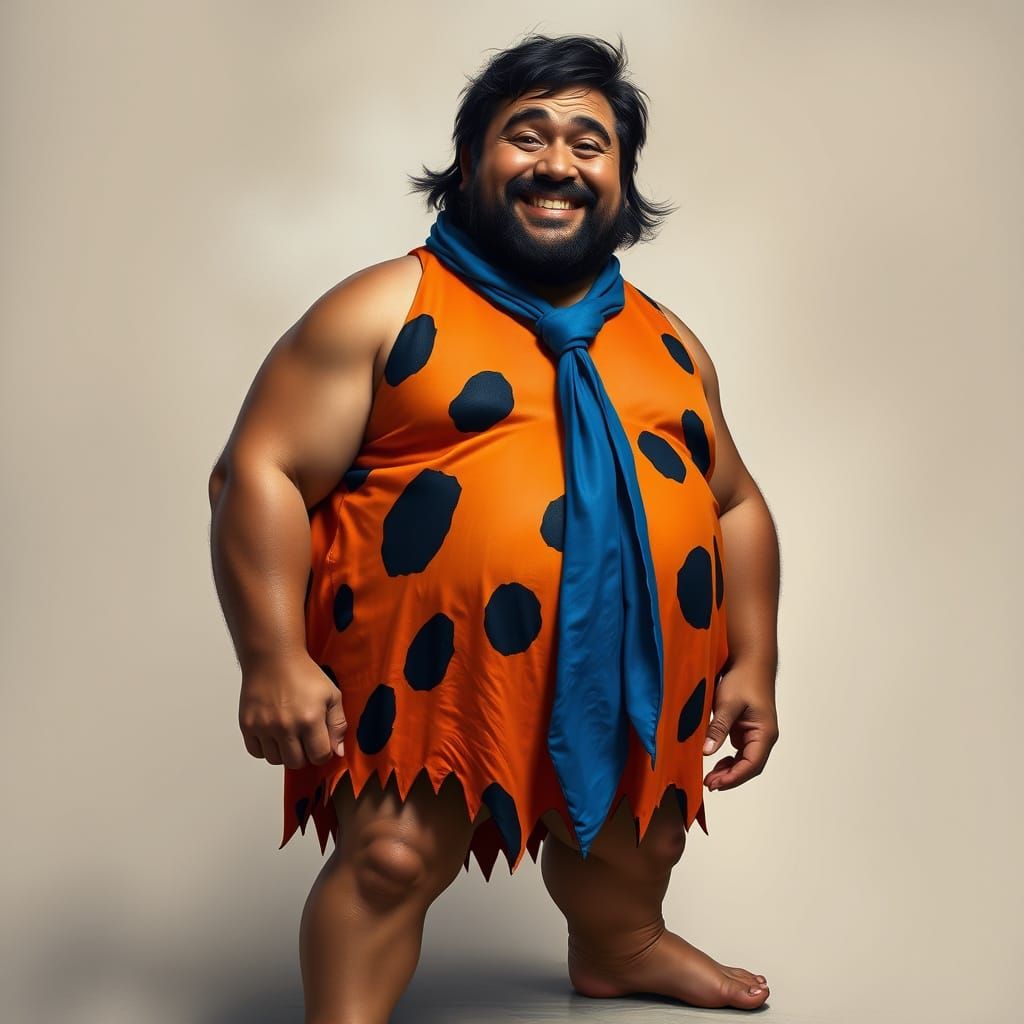 Photorealistic Portrait of a Fred Flintstone-Like Character ...