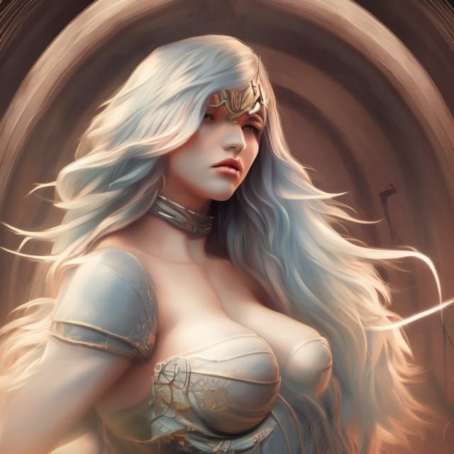 Detailed Werewolf Princess Portrait in Graffiti Art Style