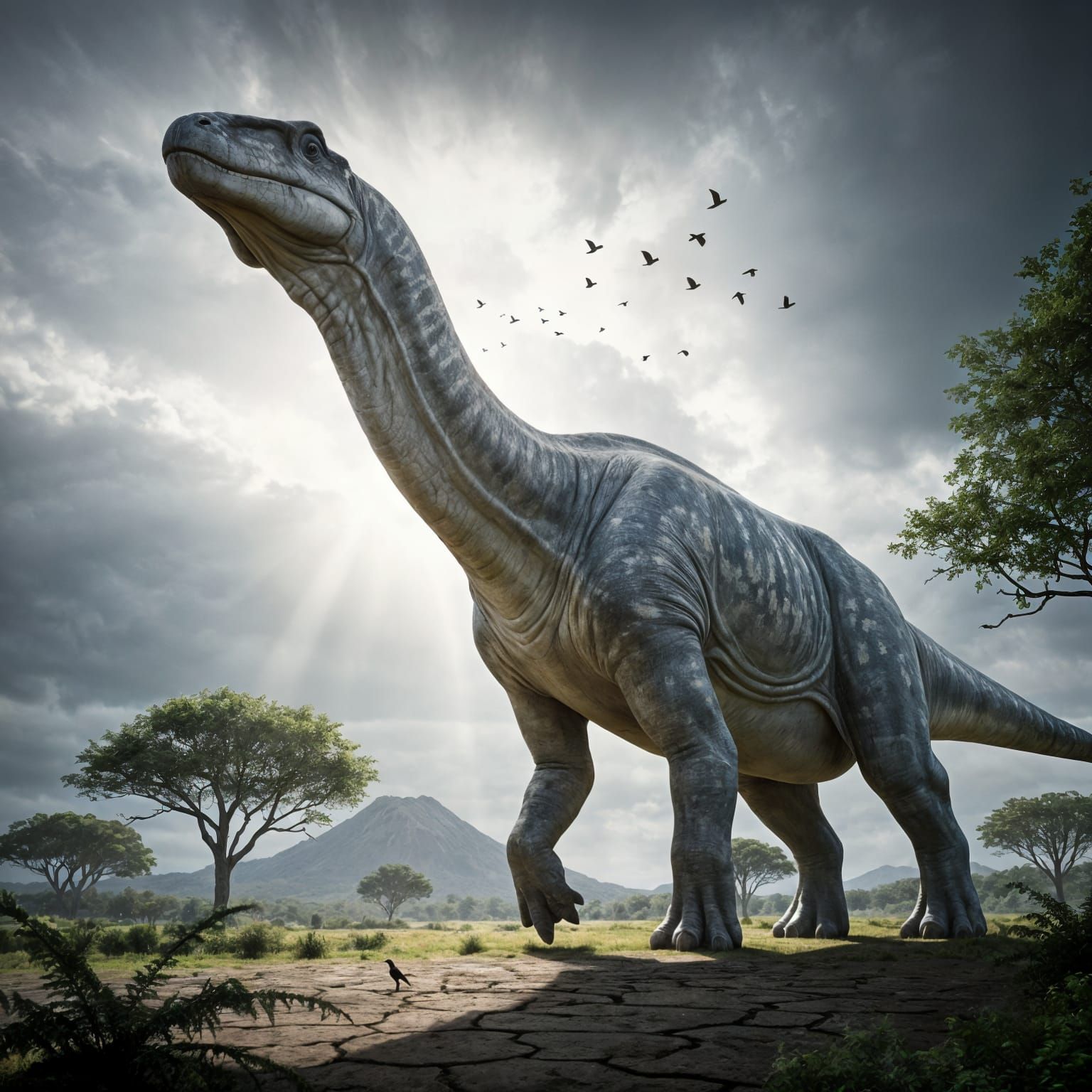 Majestic Argentinosaurus Roams Prehistoric Landscape