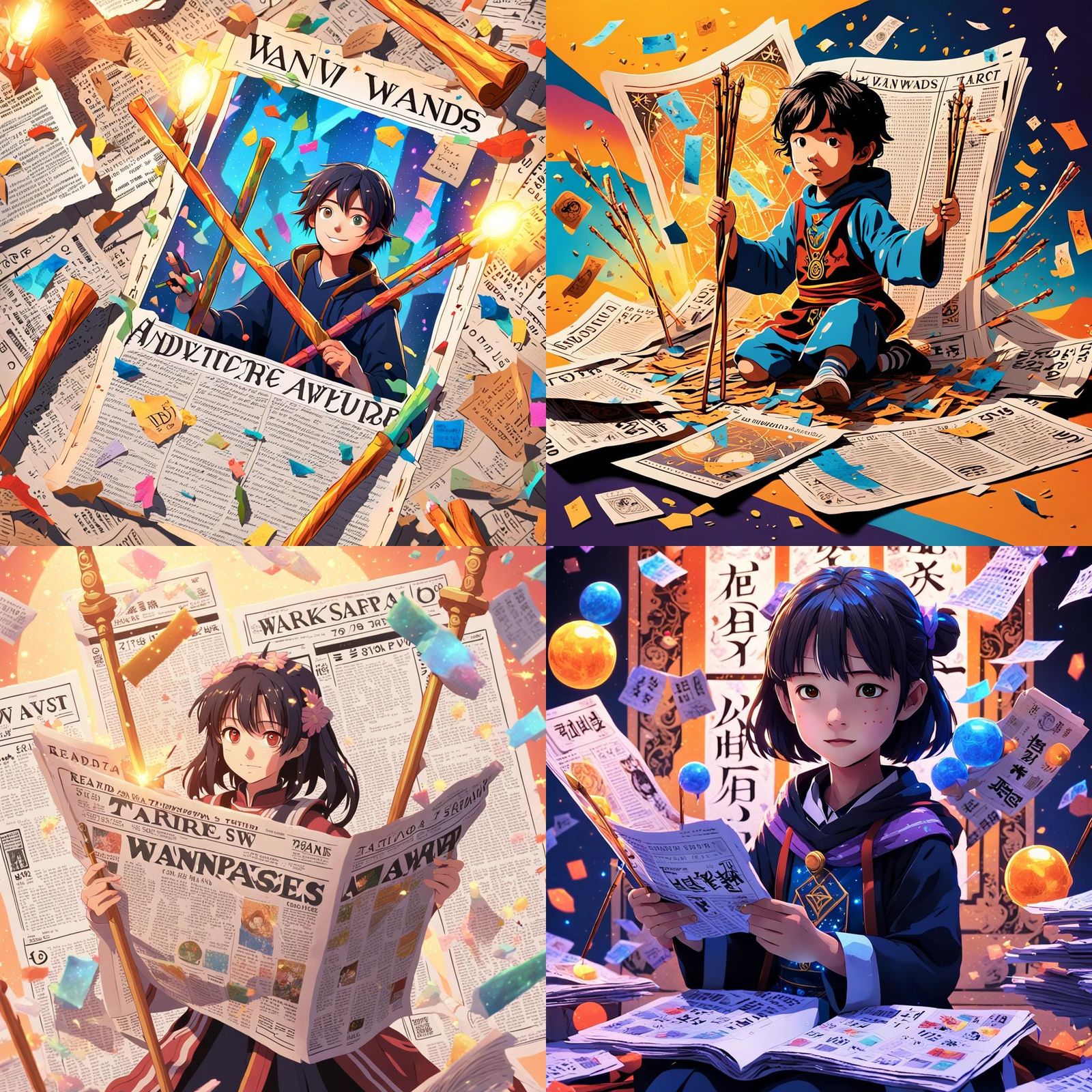 Page of Wands Tarot Card in Anime Style