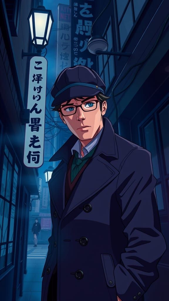 Sherlock Holmes as Anime Character in London