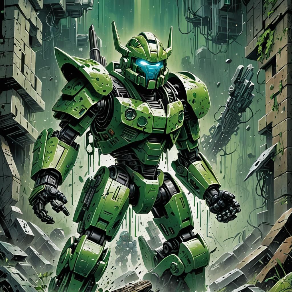 Bionicle Comic Book Cover with Green Splatter