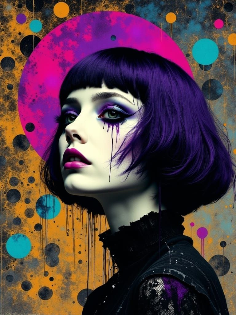 Gothic Abstract Portrait of a Woman in Klimt Style