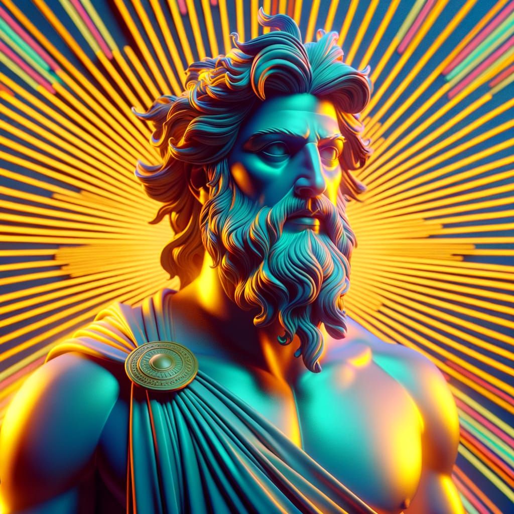 Hermes, Greek God, in 3D Digital Art