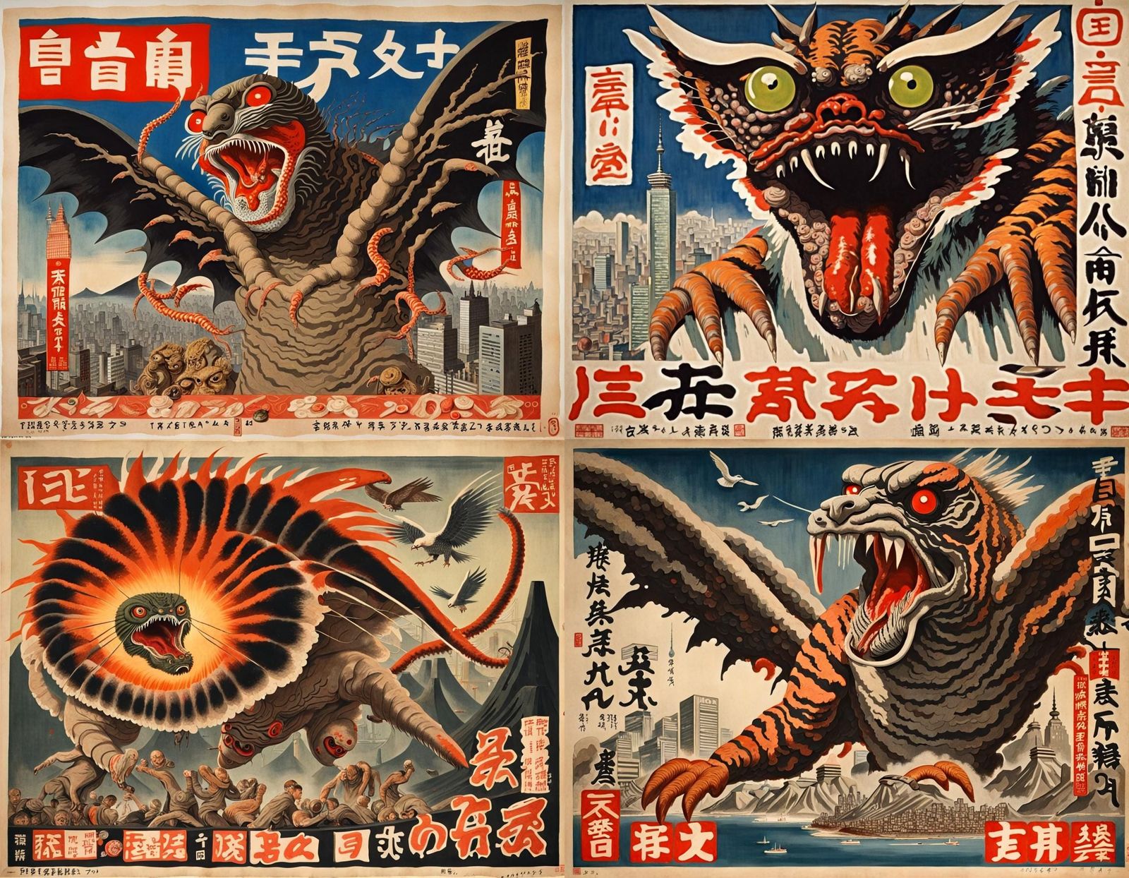 Grotesque Mutants Invade Tokyo: 1940s Travel Poster