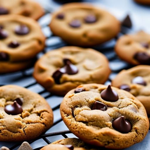 Peanut Butter Chocolate Chip Cookies, Professional Photograp...