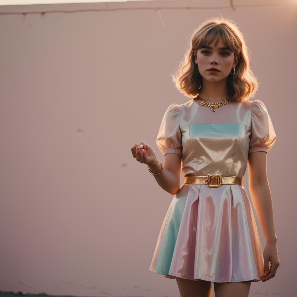 Boy in Minidress Shows Ring: Cinematic Still