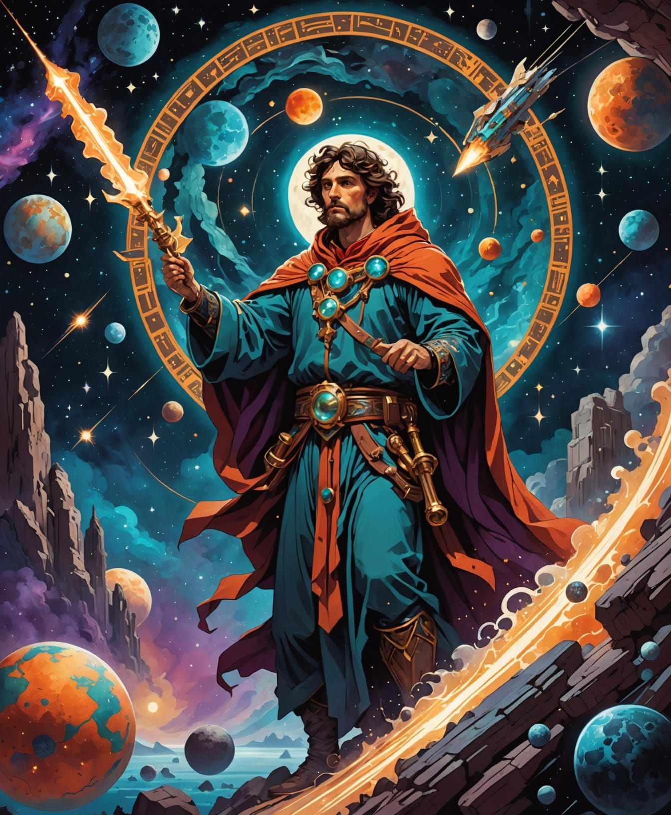 Celestial Sculptor Crafting Constellations in Nebula Studio