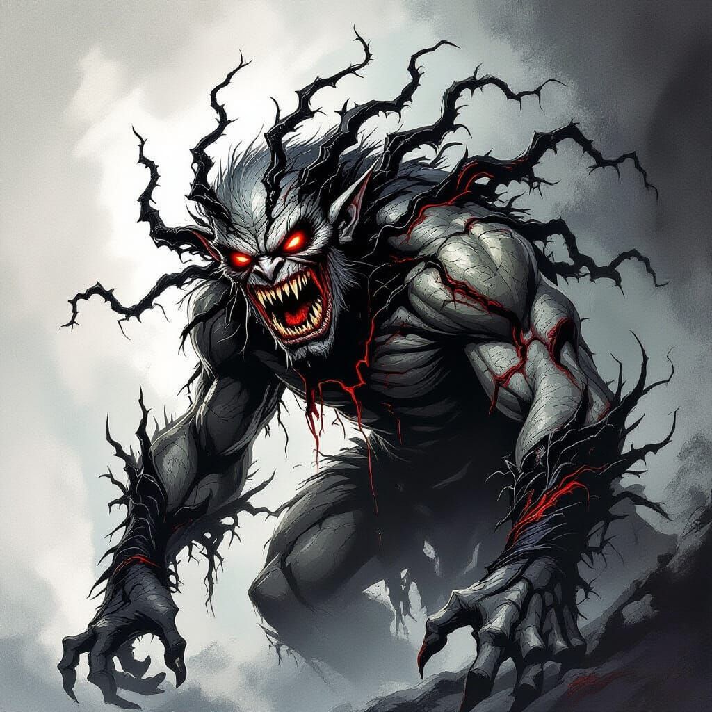 Grotesque Troll Fused With Venomous Demonic Symbiote
