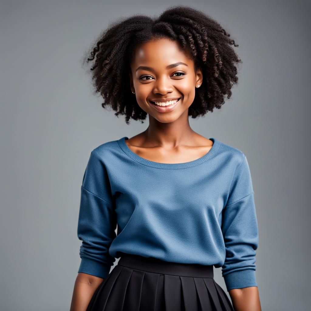 Elegant Black Woman Posing with Confidence and Charm