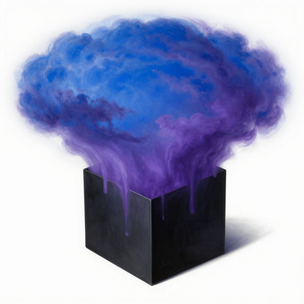 Surreal Sky Gradient Dissolving Into Black Box