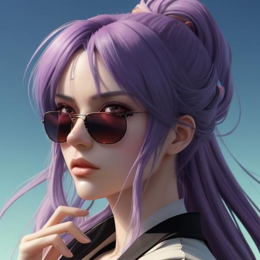 Anime Girl Smoking Weed in Pastel Colors