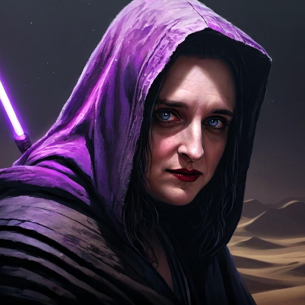 Sith Master on Tatooine with Purple Lightsaber