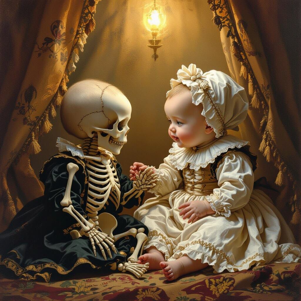 Creepy and Adorable Babies in Baroque Setting