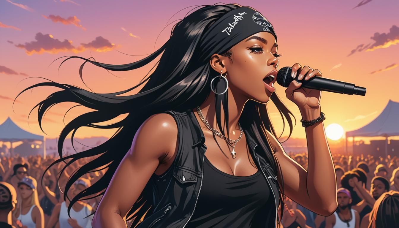 Aaliyah singing "Try Again "