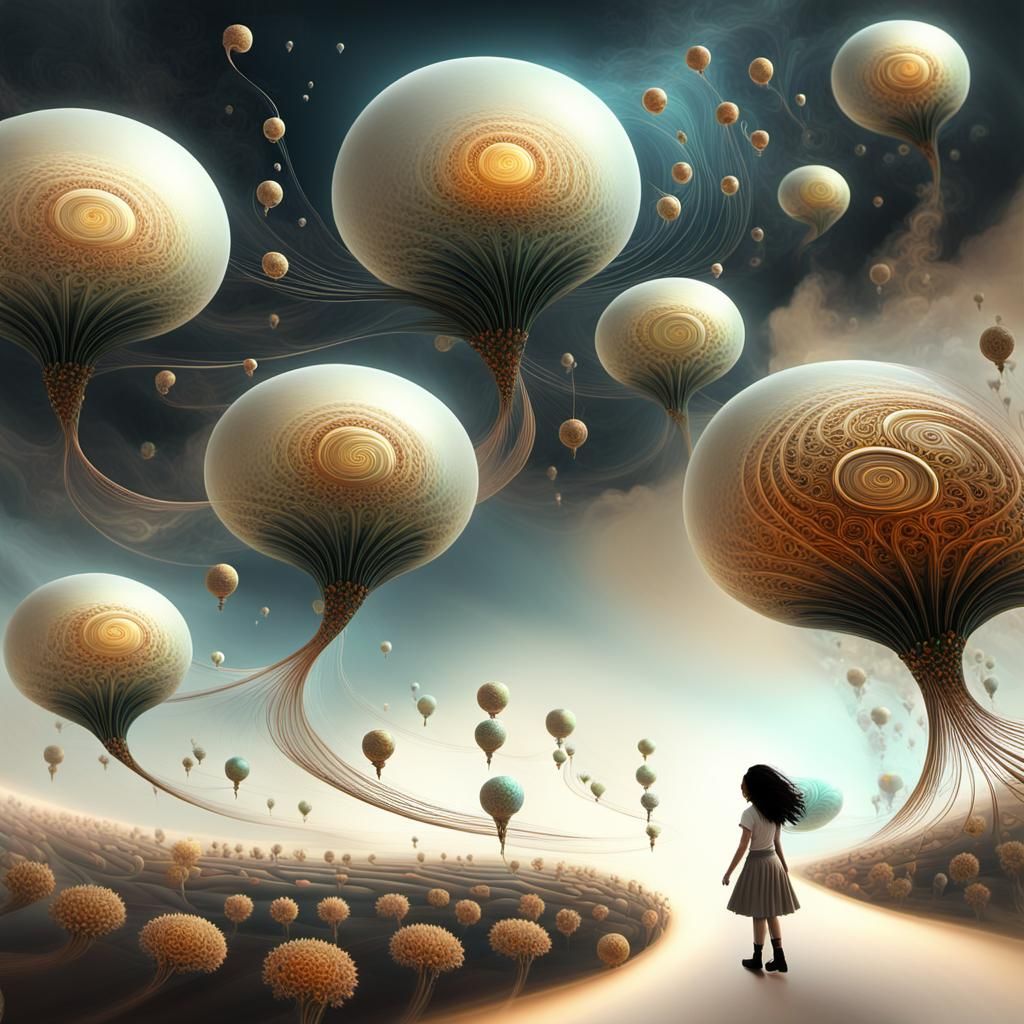 Whimsical Fractal Realm in Vibrant Digital Art