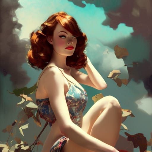 Composite Portrait in Art Nouveau Style