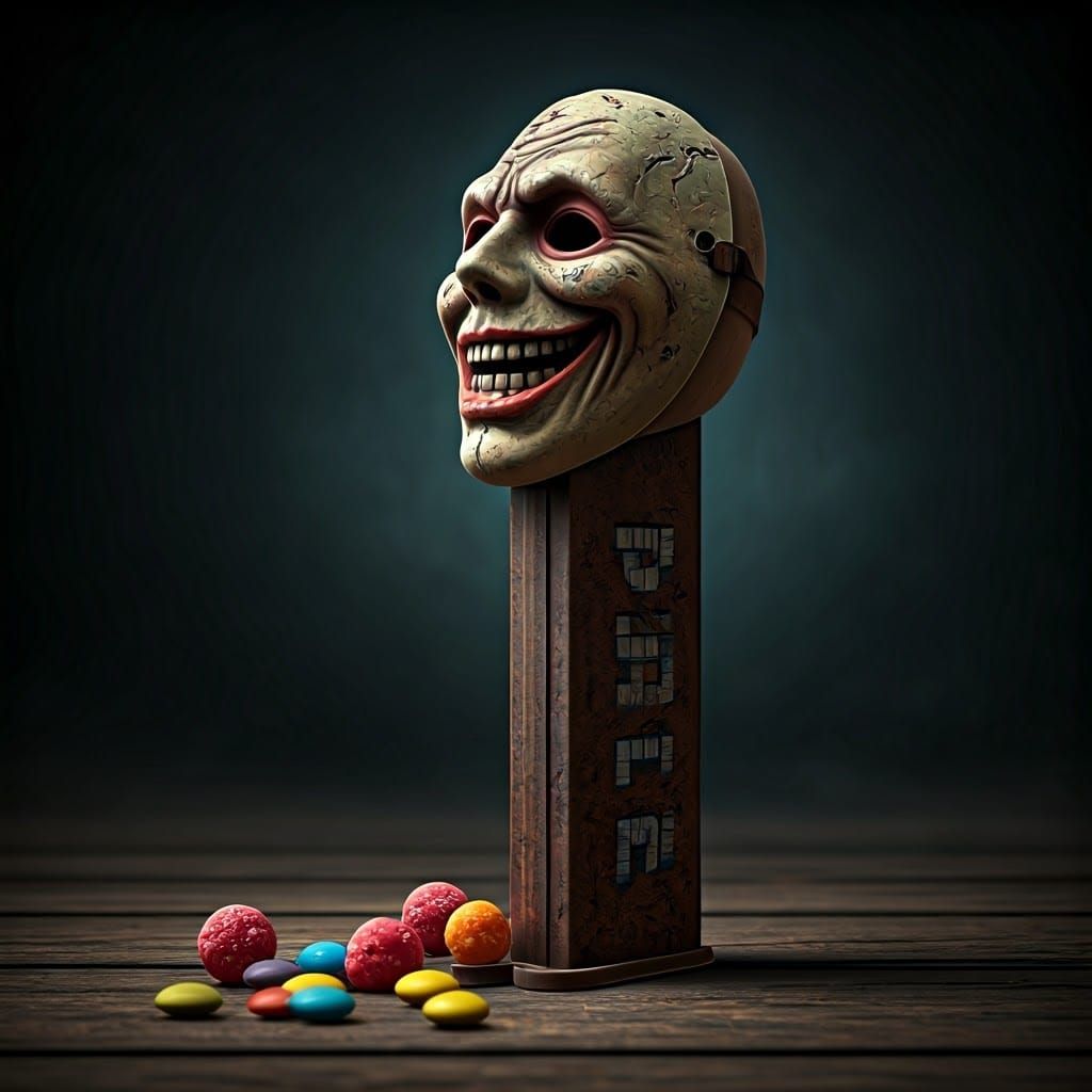 Disturbing Vintage Pez Dispenser in Gothic Style