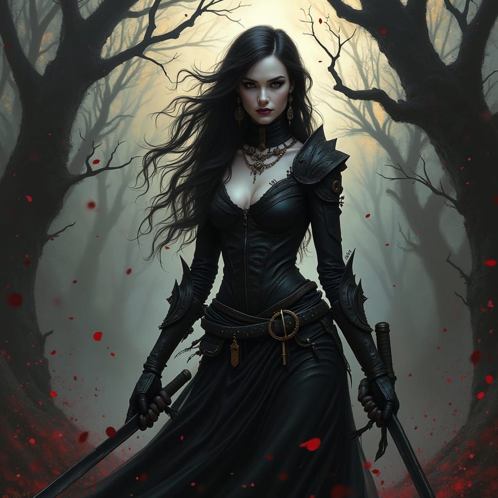 Grimdark Fantasy Artwork in Dark Medieval Style