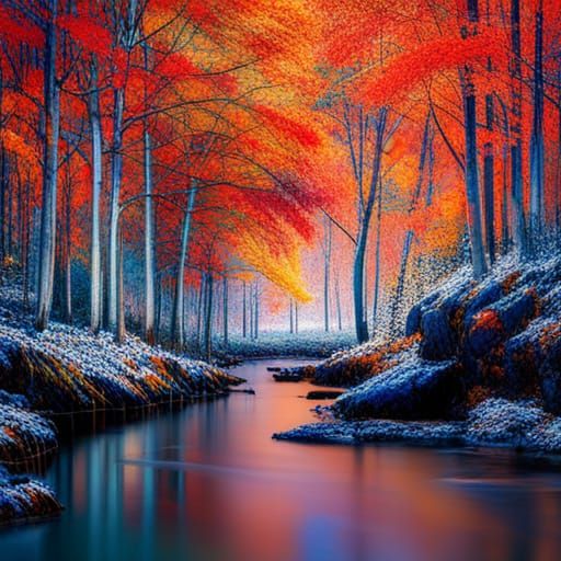 Seasonal Landscapes Inspired by Klimt and Rutkowski