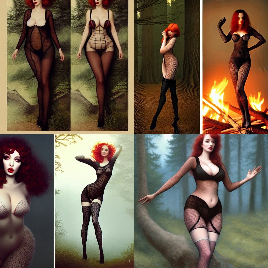 Playboy Models Dancing Around Campfire in Forest